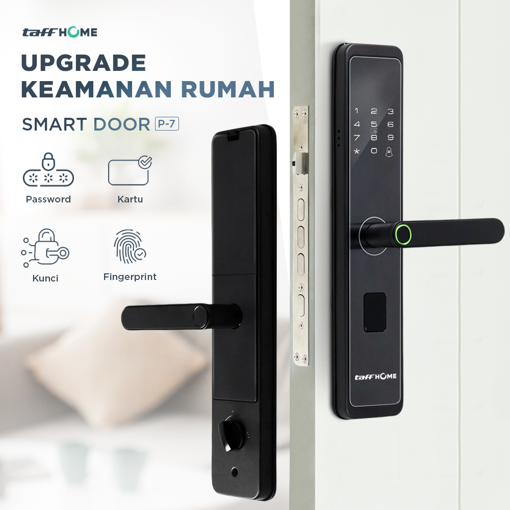 TaffHOME Smart Door Lock Fingerprint Password Card Alarm - P-7