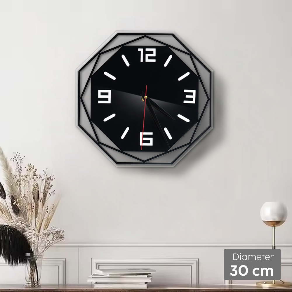 VOSARREA Jam Dinding Bulat Quartz Creative Design Modern 30cm - E1599