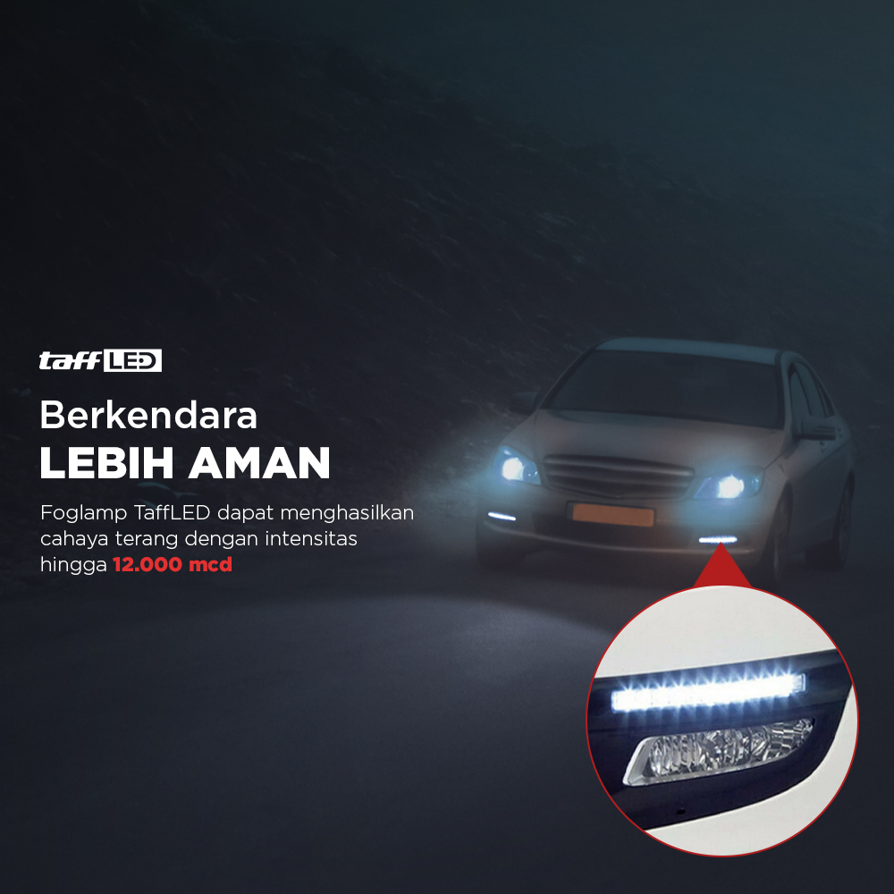 TaffLED Lampu Kabut Mobil Car Foglamp DRL LED Cool White 12V 8W 1 PCS - QC