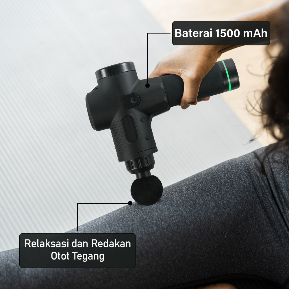Rlaxyoo Alat Pijat Elektrik Pundak Punggung Tangan Massage Gun - ZC53000