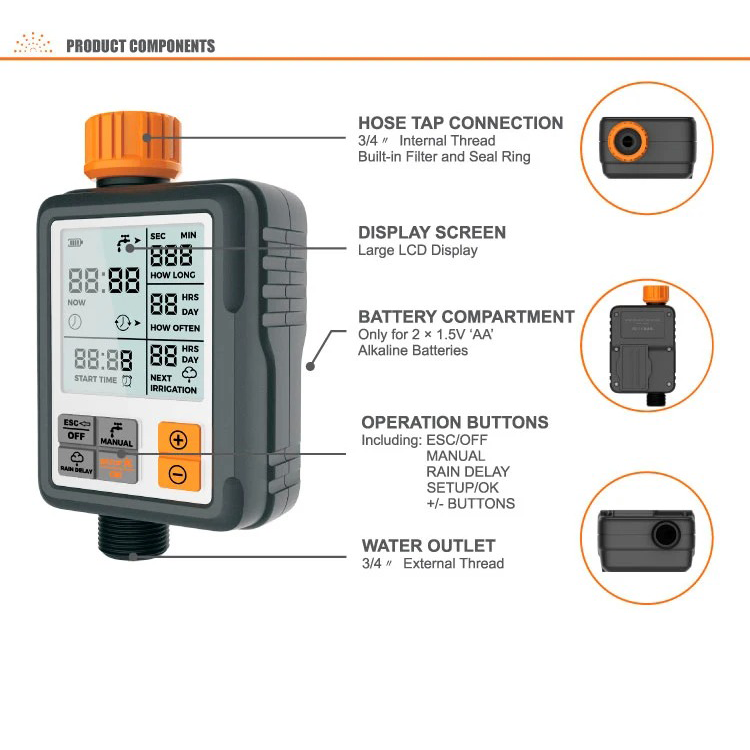 HANCI Digital Timer Keran Air Otomatis Programmable Irrigation IPX5 - HCT-311