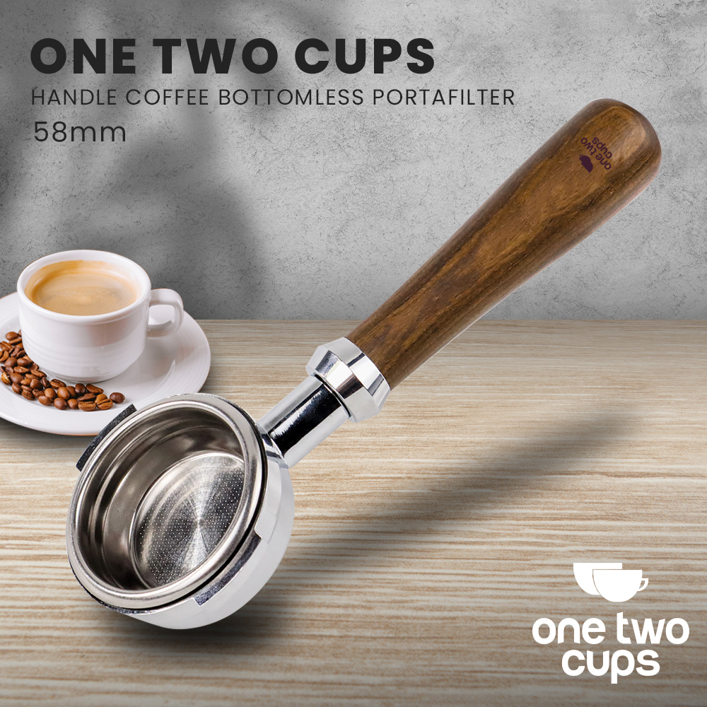 One Two Cups Bottomless Naked Portafilter Stainless Steel 58mm - E61