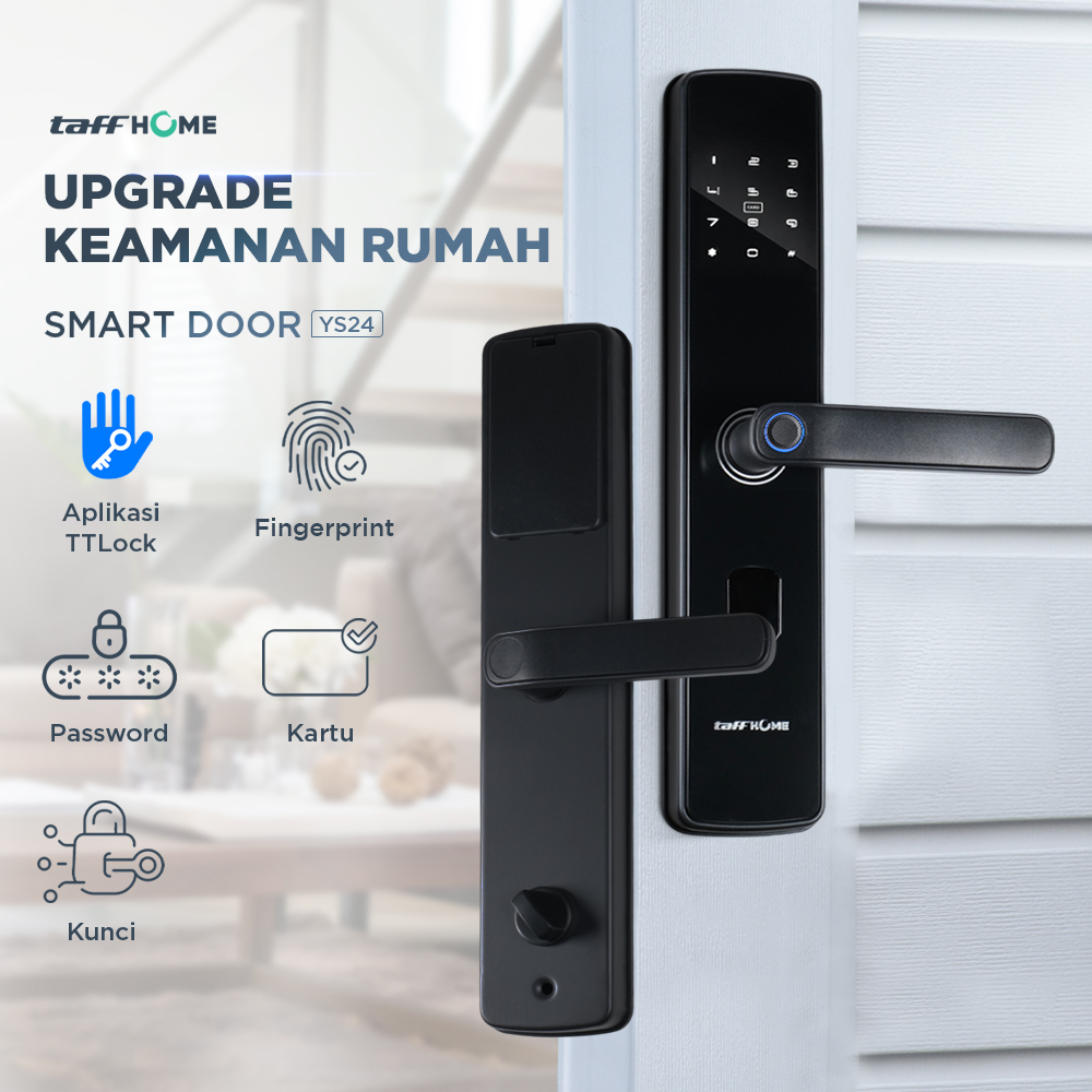 TaffHOME Smart Door Lock Fingerprint Password Bluetooth Card TTLock - YS-24