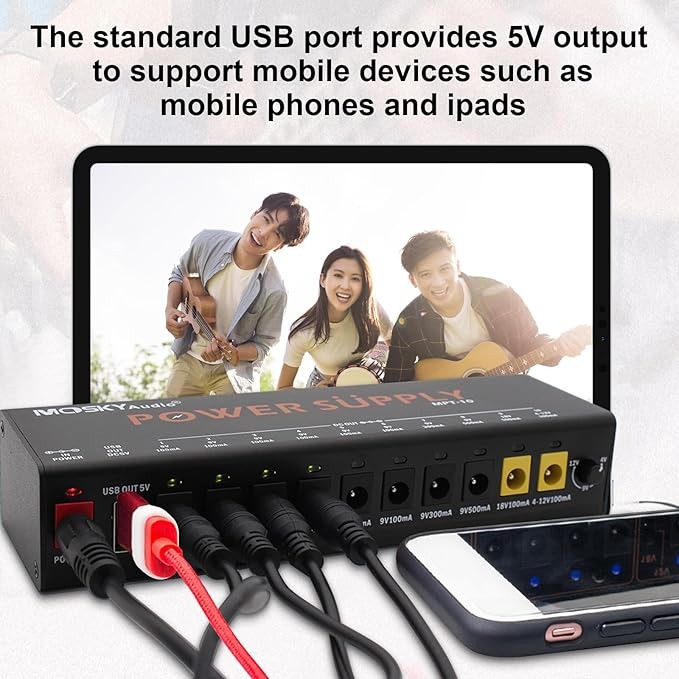 MOSKYAUDIO Power Supply One Adjustable Effect Guitar with USB - MPT-10