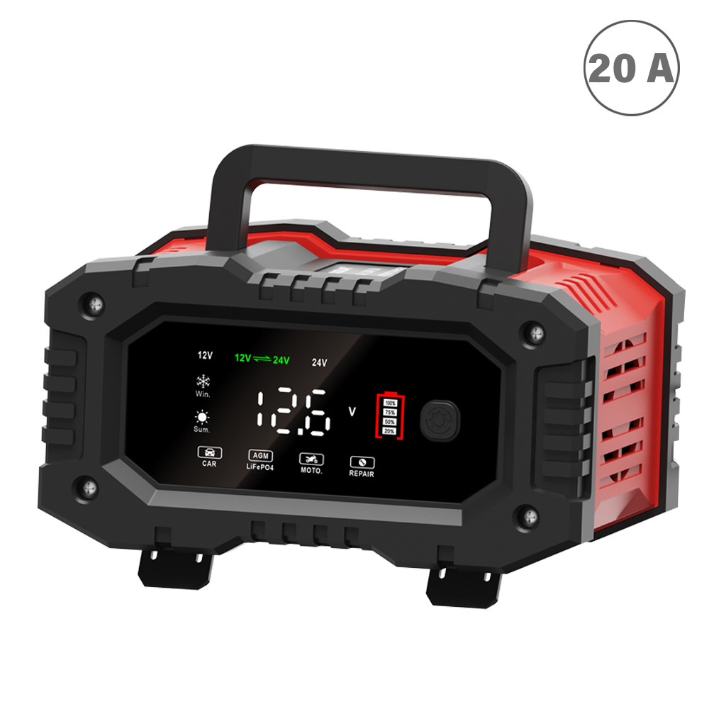 FOXSUR Charger Baterai Aki Mobil Motor Portable 20A 300W 12/24V - FPT-200
