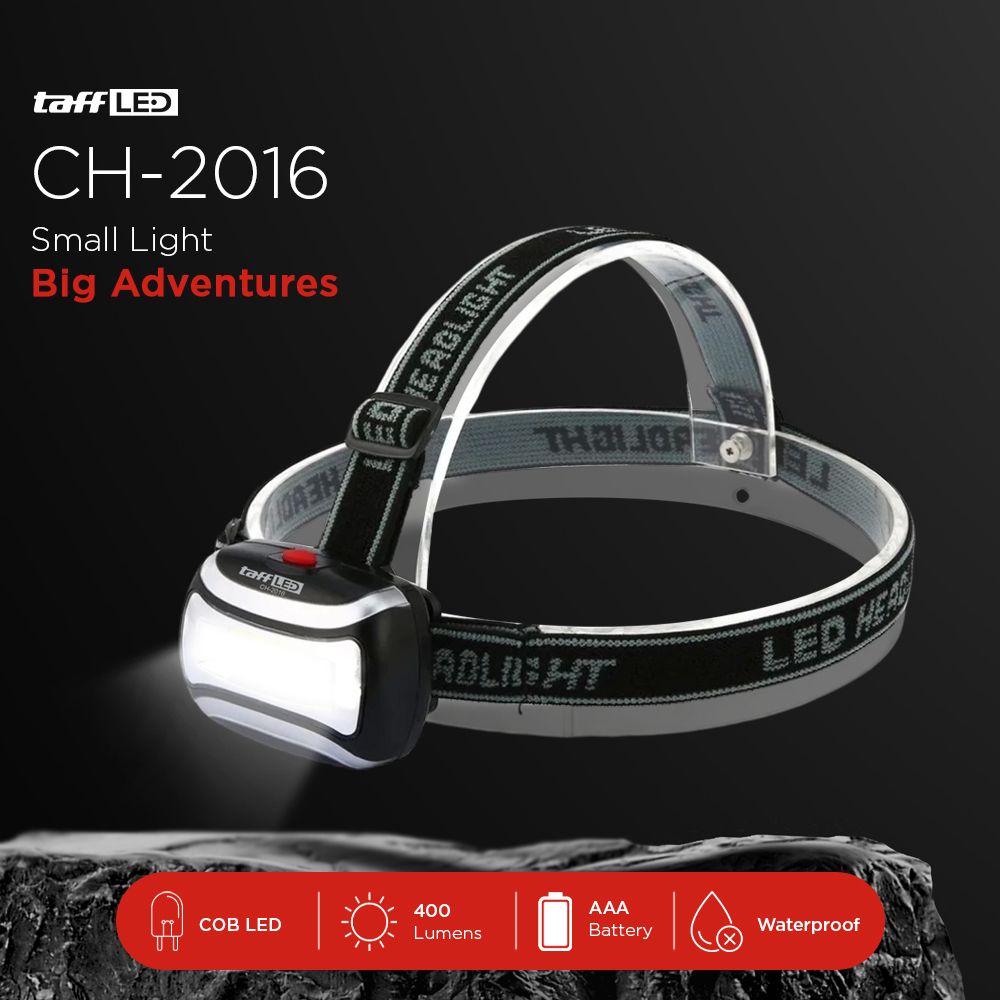 TaffLED Senter Kepala LED COB Headlamp Flashlight Waterproof 3 Modes - CH-2016