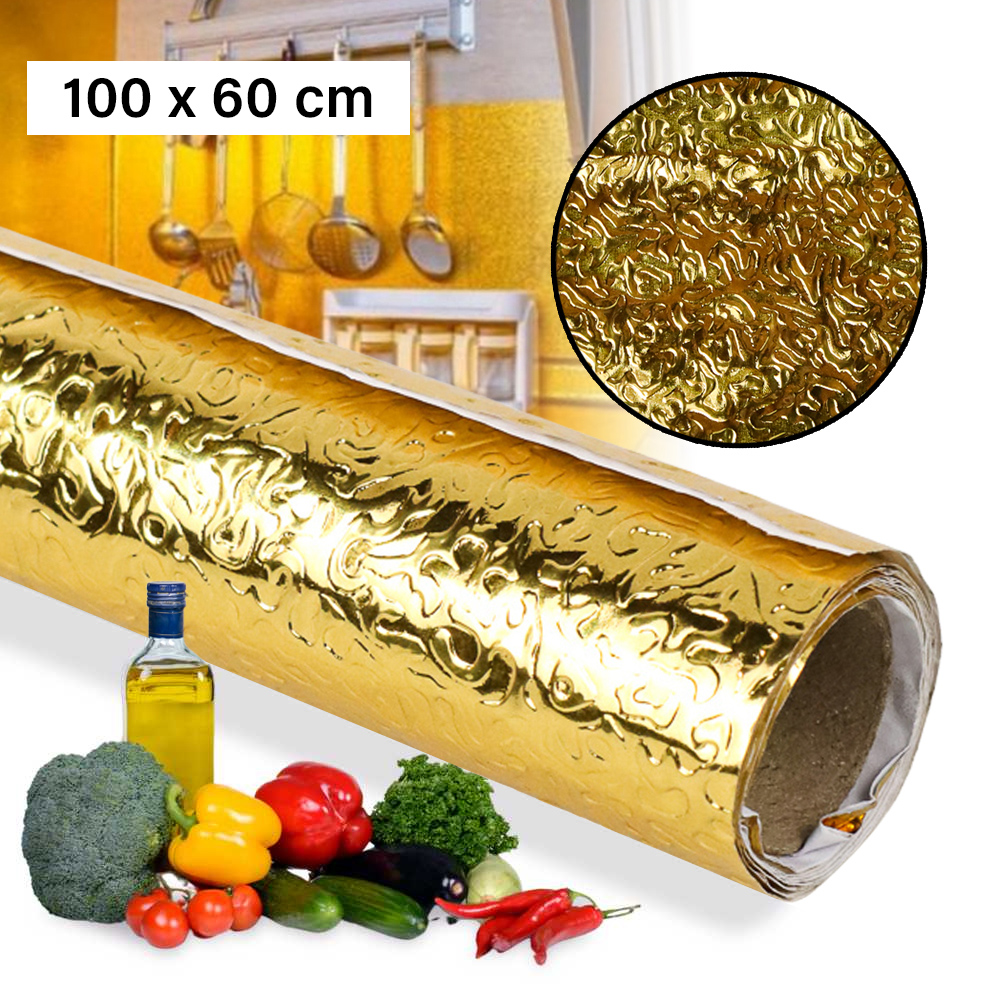 TaffHOME Stiker Wallpaper AluminiumFoil AntiMinyak Waterproof 100x60cm - YK-292