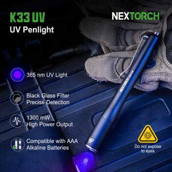 NEXTORCH Senter UV Mini Penlight Money Detector 365nm Waterproof IPX7 - K33
