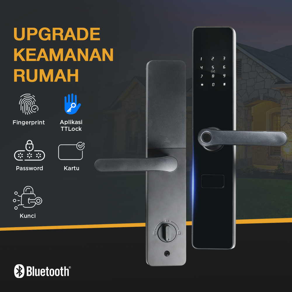 Ximiir Smart Door Lock Fingerprint Password Bluetooth Card TTLock - F8-TT-MF