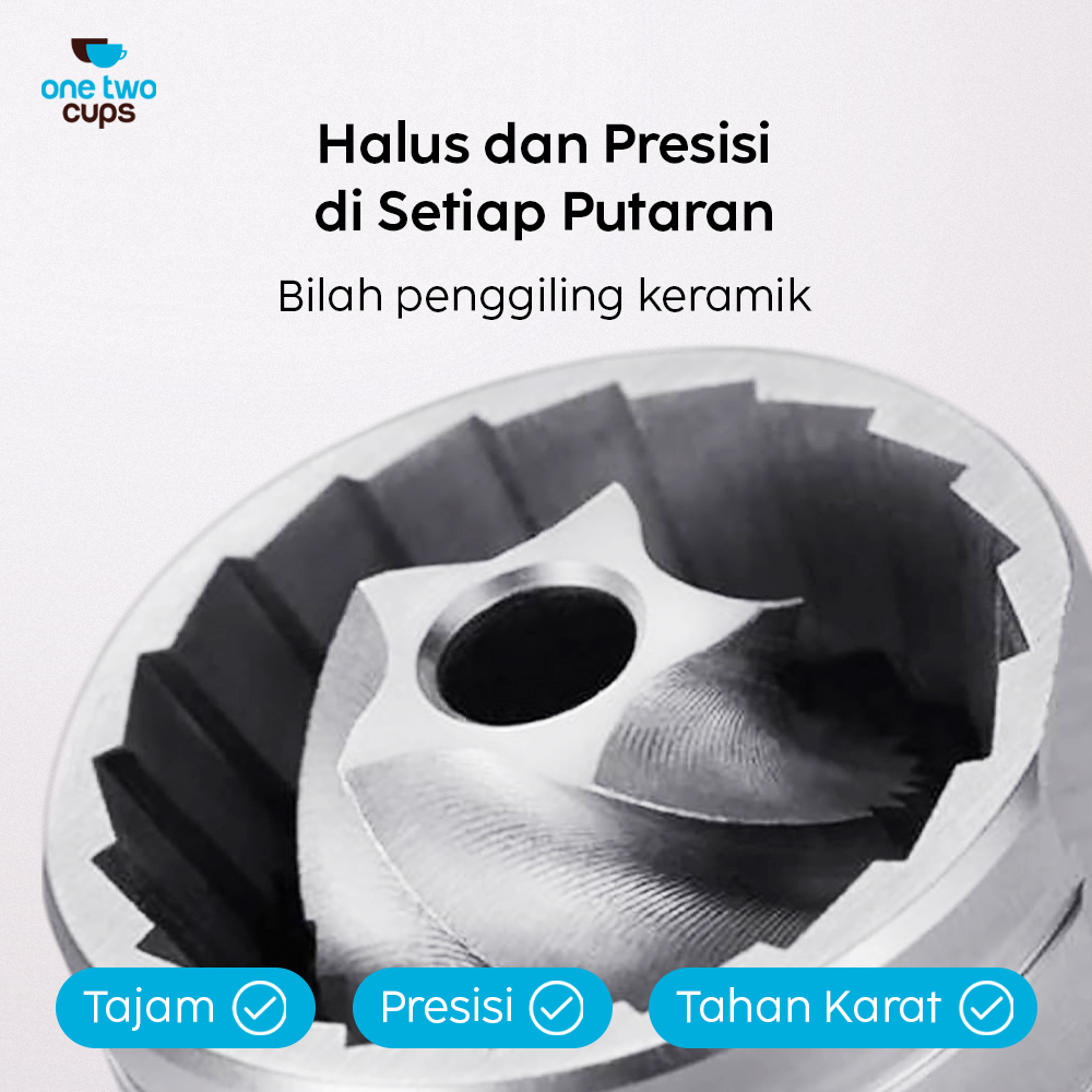 One Two Cups Alat Penggiling Kopi Manual Coffee Grinder Adjustable 60g - RH200