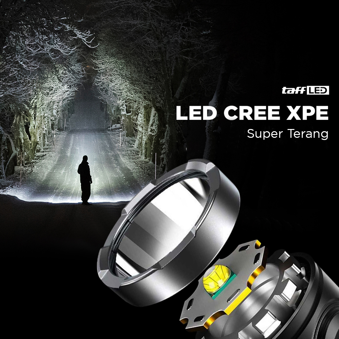 TaffLED Senter LED Cree XPE COB 7800 Lumens Waterproof Rechargeable - BL-822