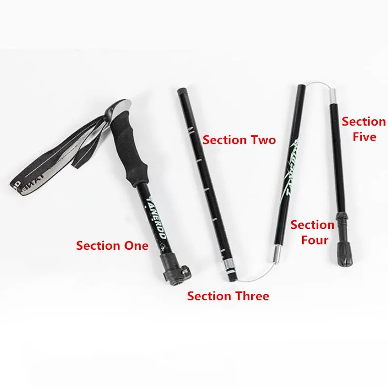 TaffSPORT Tongkat Hiking Trekking Pole 5 Section 130cm Foldable 36cm - TF13