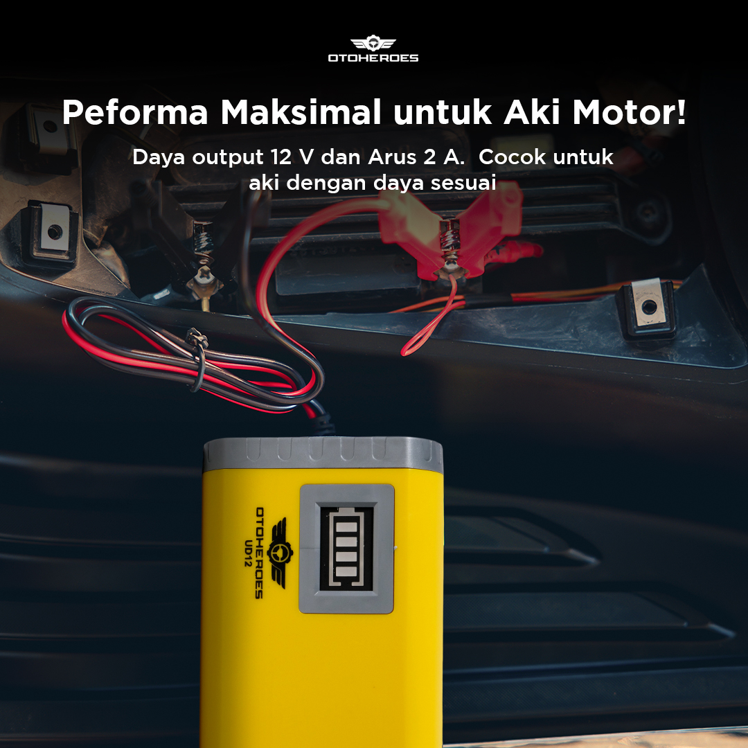 OTOHEROES Charger Aki Motor Intelligent Battery Charger 12V 2A - UD12