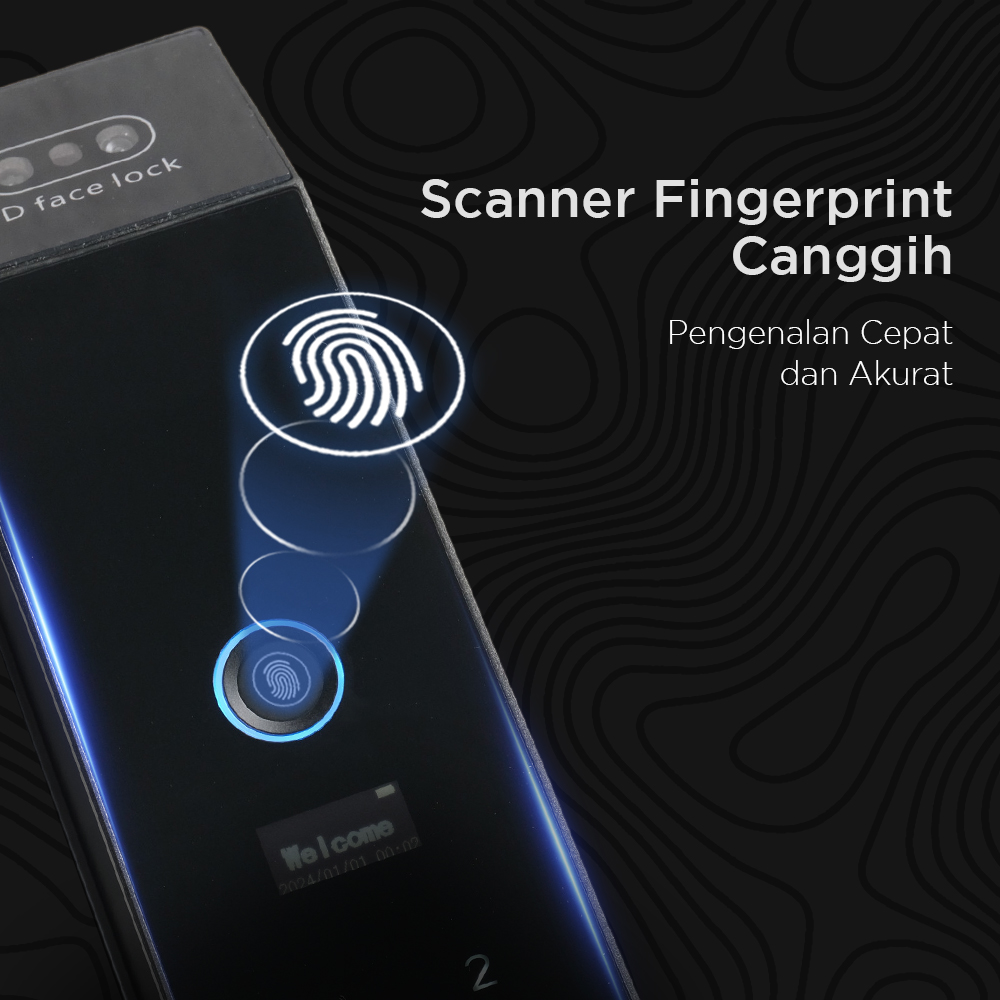 ALOY Smart Door Lock Fingerprint Face Recognition Password Card - CS18
