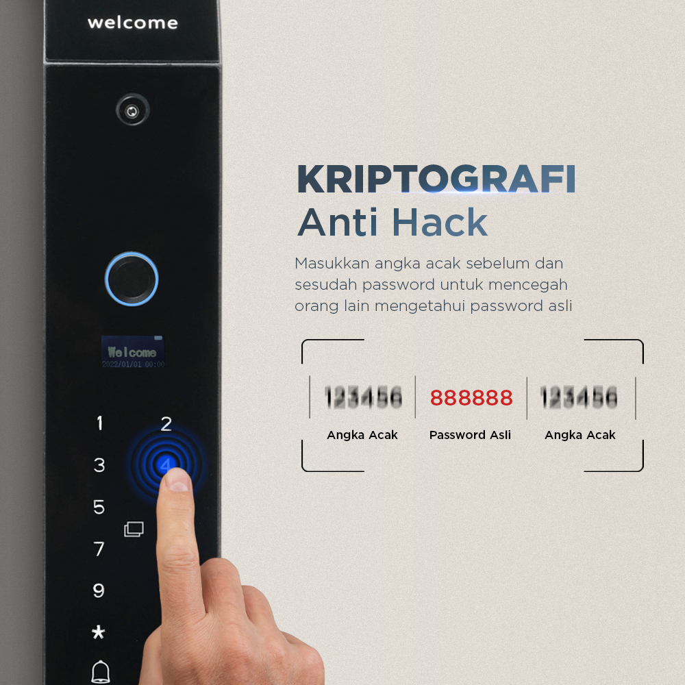 ALOY-X Smart Door Lock Fingerprint Password Card Digital Display Eques - A5