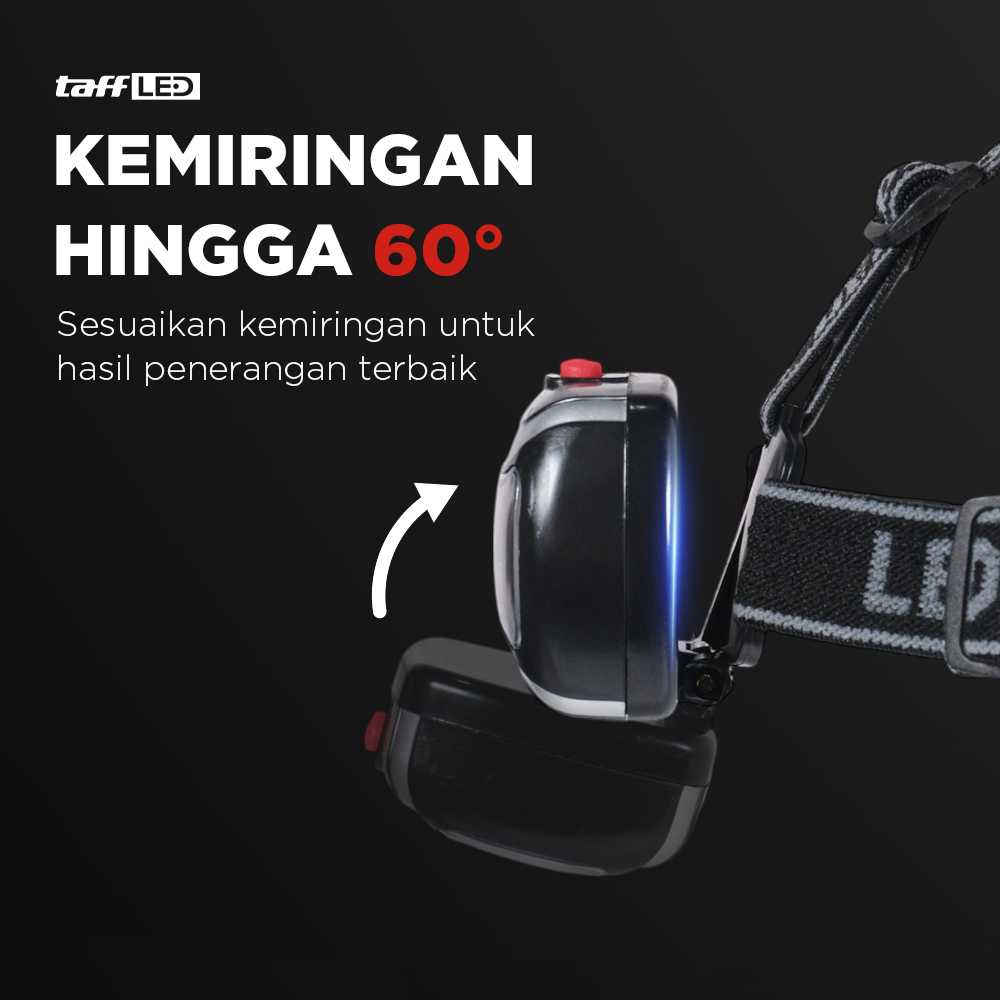 TaffLED Senter Kepala LED COB Headlamp Waterproof 3 Mode 400 Lumens - CH-2016 - Gambar 4