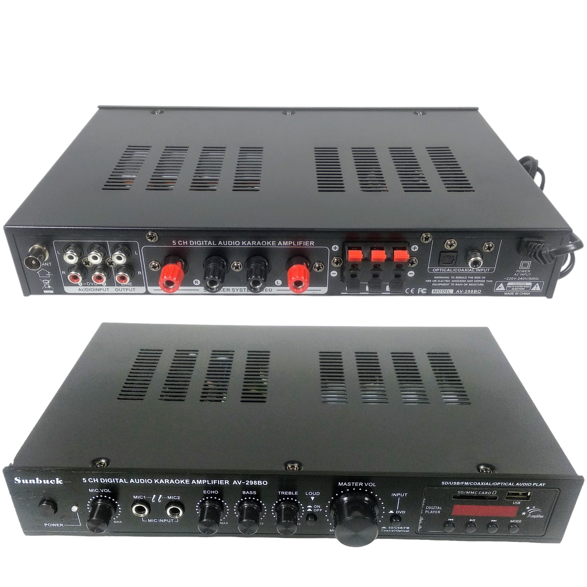 Sunbuck Bluetooth Audio Amplifier Karaoke Support Coaxial Optical - AV-298BO