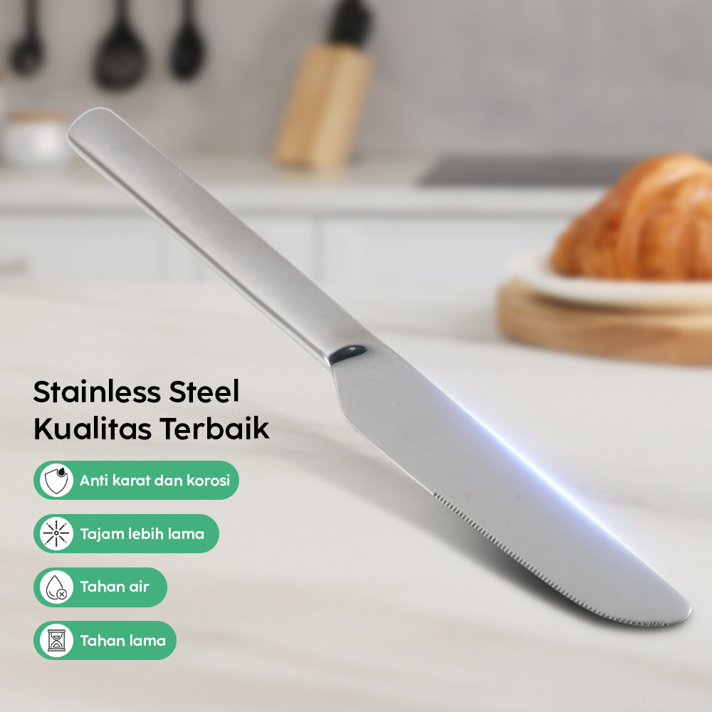 Mi Zwilling Pisau Makan Gerigi Stainless Dinner Knife 2 PCS - MJSLRCD01XH
