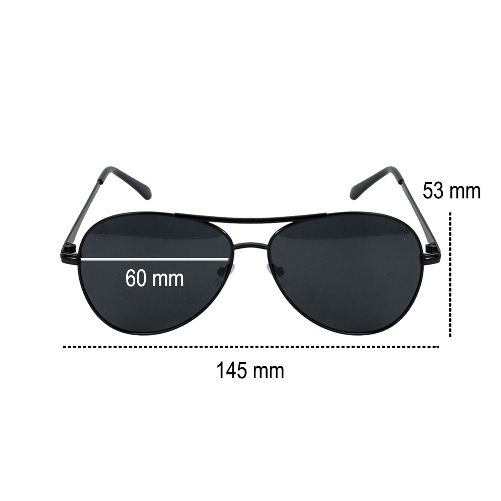 Aoron Kacamata Hitam Aviator Polarized Sunglasses UV Protection - RB2132