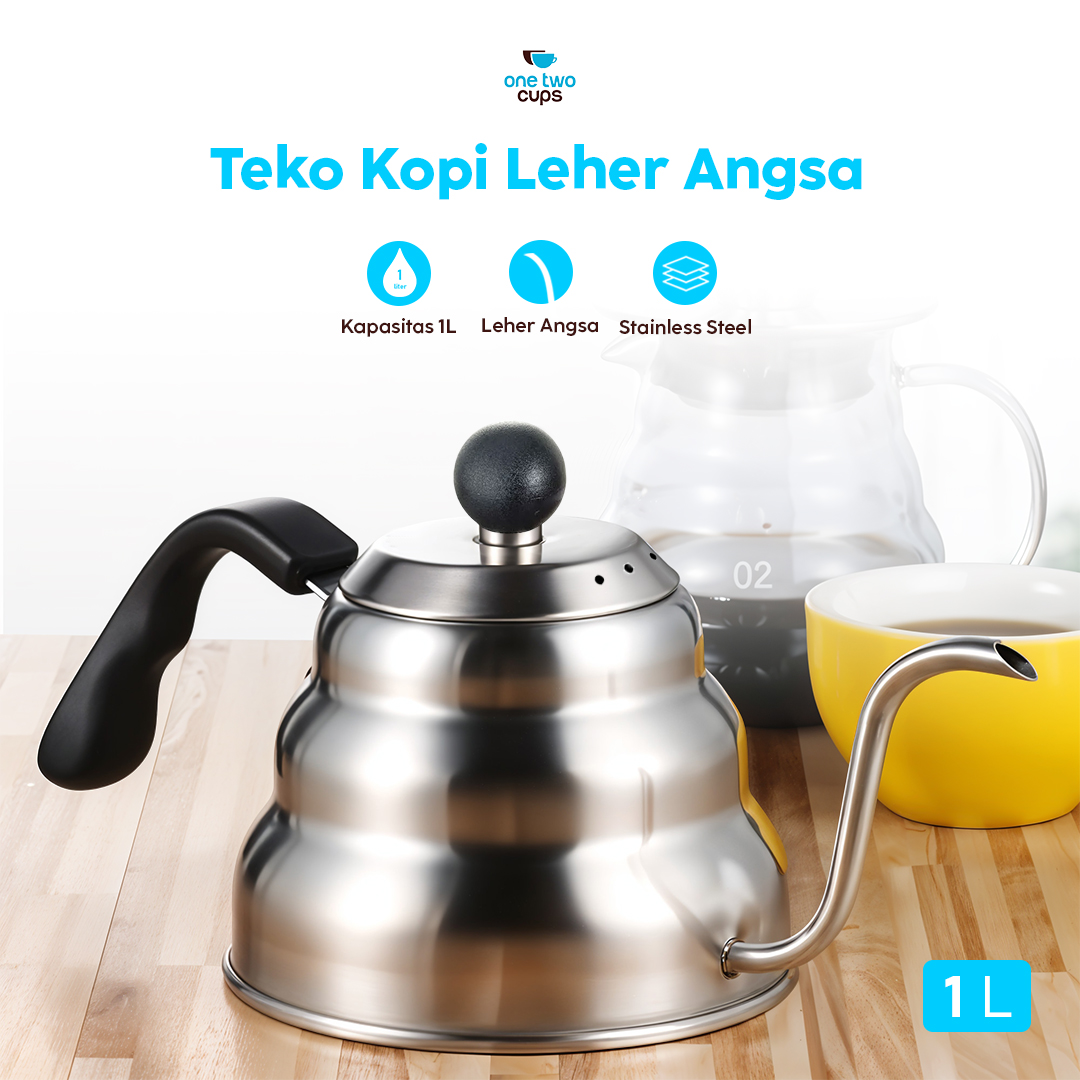 One Two Cups Teko Kopi Leher Angsa Gooseneck Pour Over Drip Kettle - PRF10
