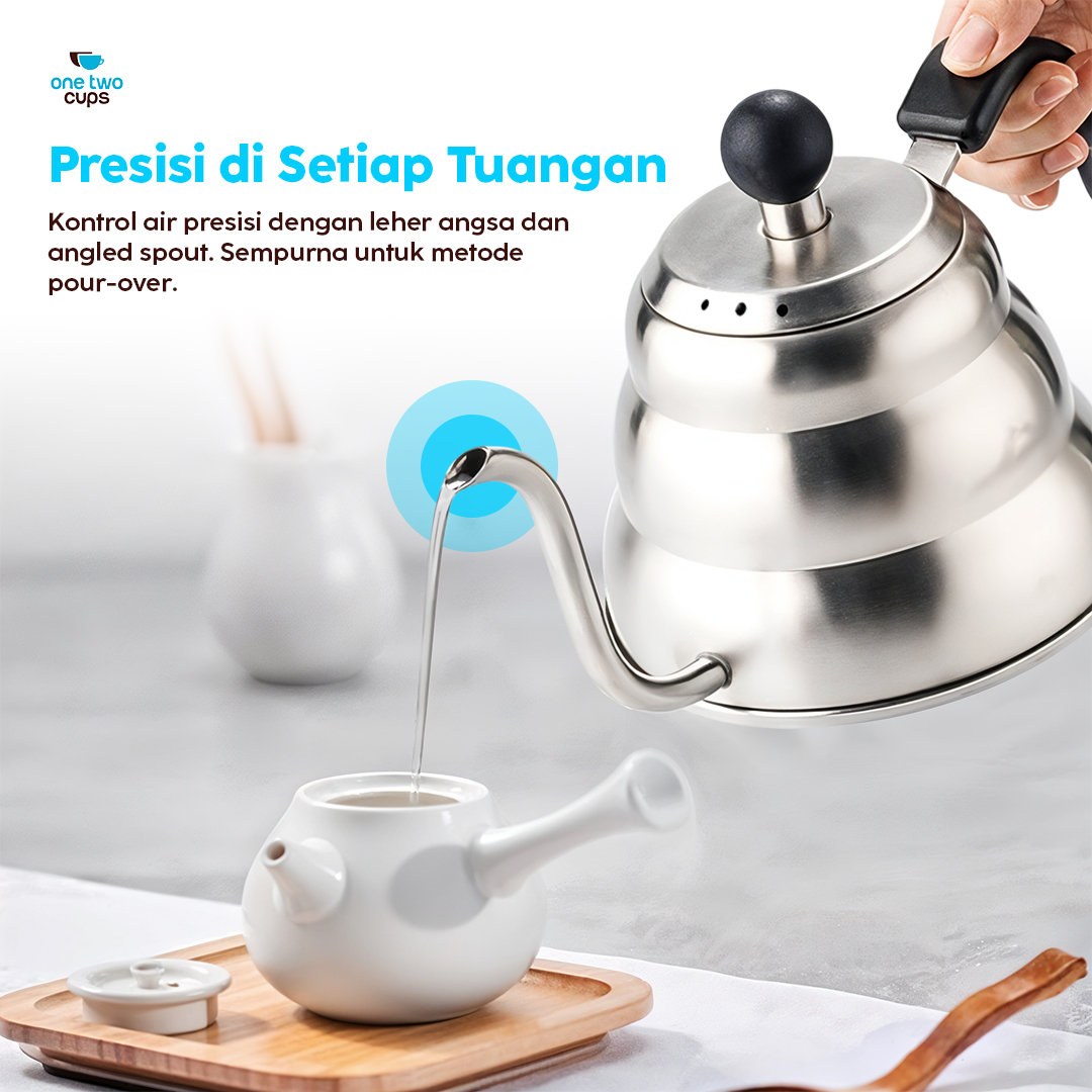 One Two Cups Teko Kopi Leher Angsa Gooseneck Pour Over Drip Kettle - PRF10