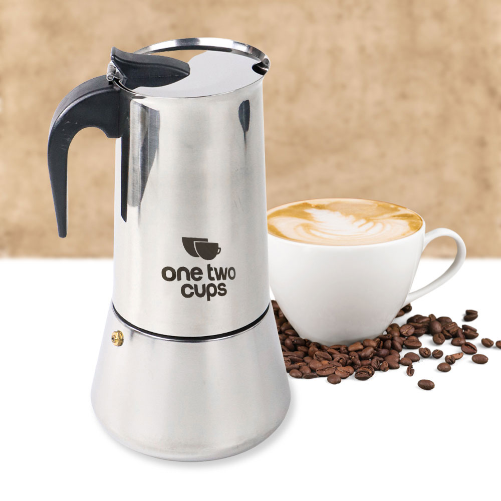 One Two Cups Moka Pot Espresso Coffee Maker Stovetop 12 Cup - Z21