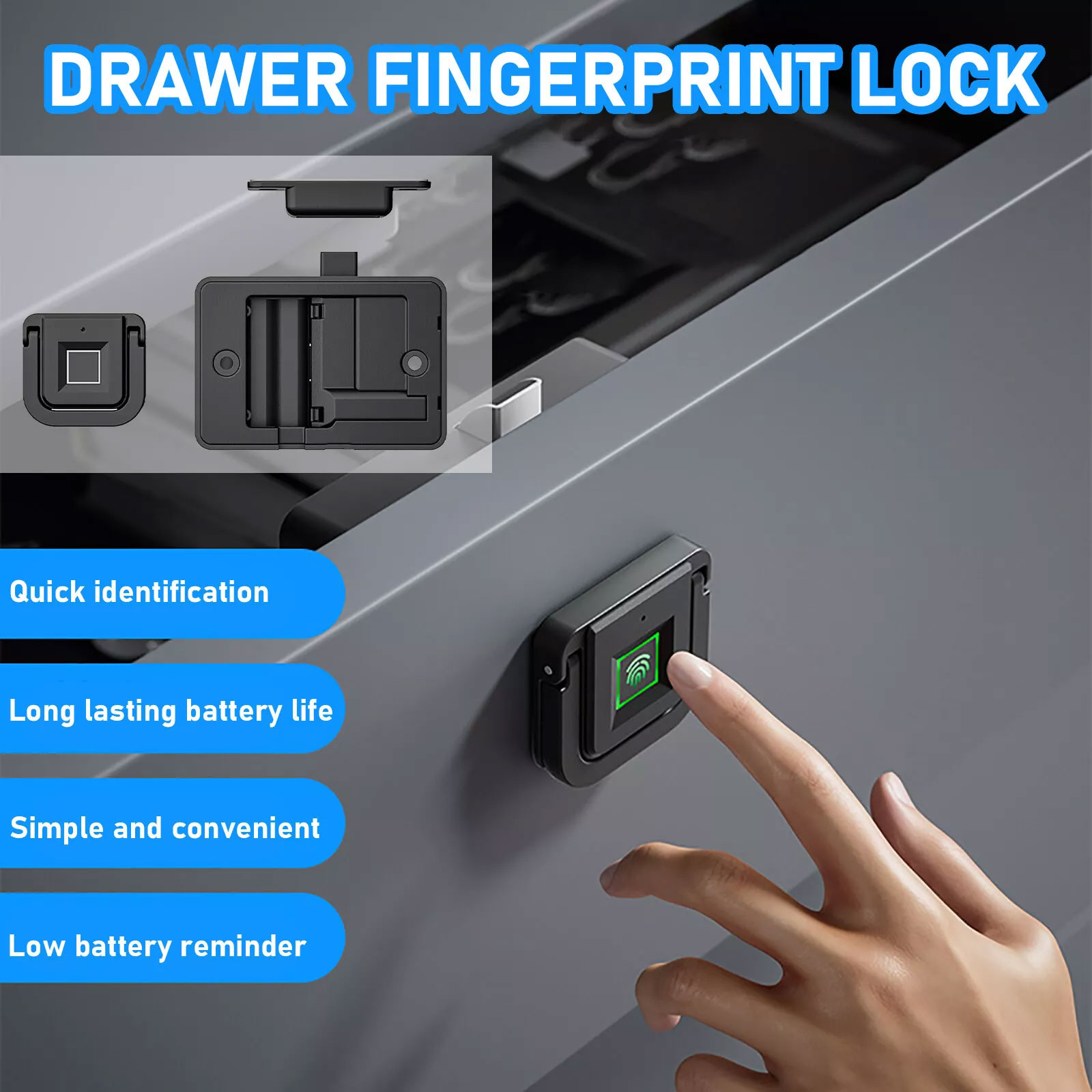KAK Smart Lock Cabinet Locker Fingerprint Kunci Lemari Digital - F007