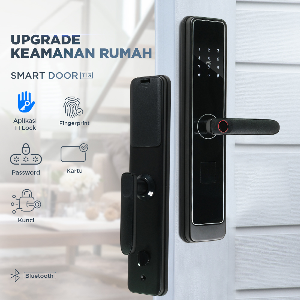 JUXI Smart Door Lock Fingerprint Password Bluetooth Card TTLock - T13