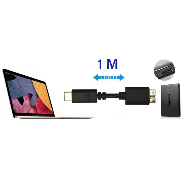 ROBOTSKY Kabel USB Type C to USB 3.0 Micro B HDD Data Cable 1M - SGC10
