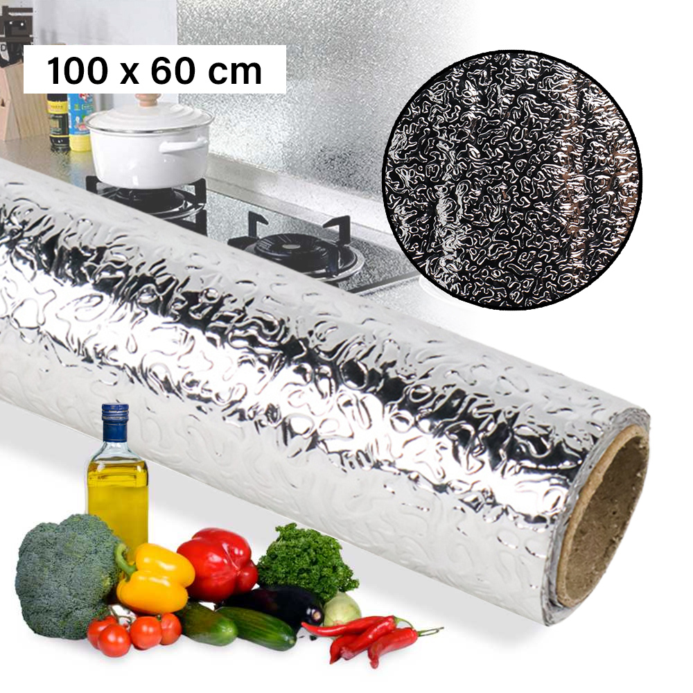 TaffHOME Stiker Wallpaper AluminiumFoil AntiMinyak Waterproof 100x60cm - YK-292