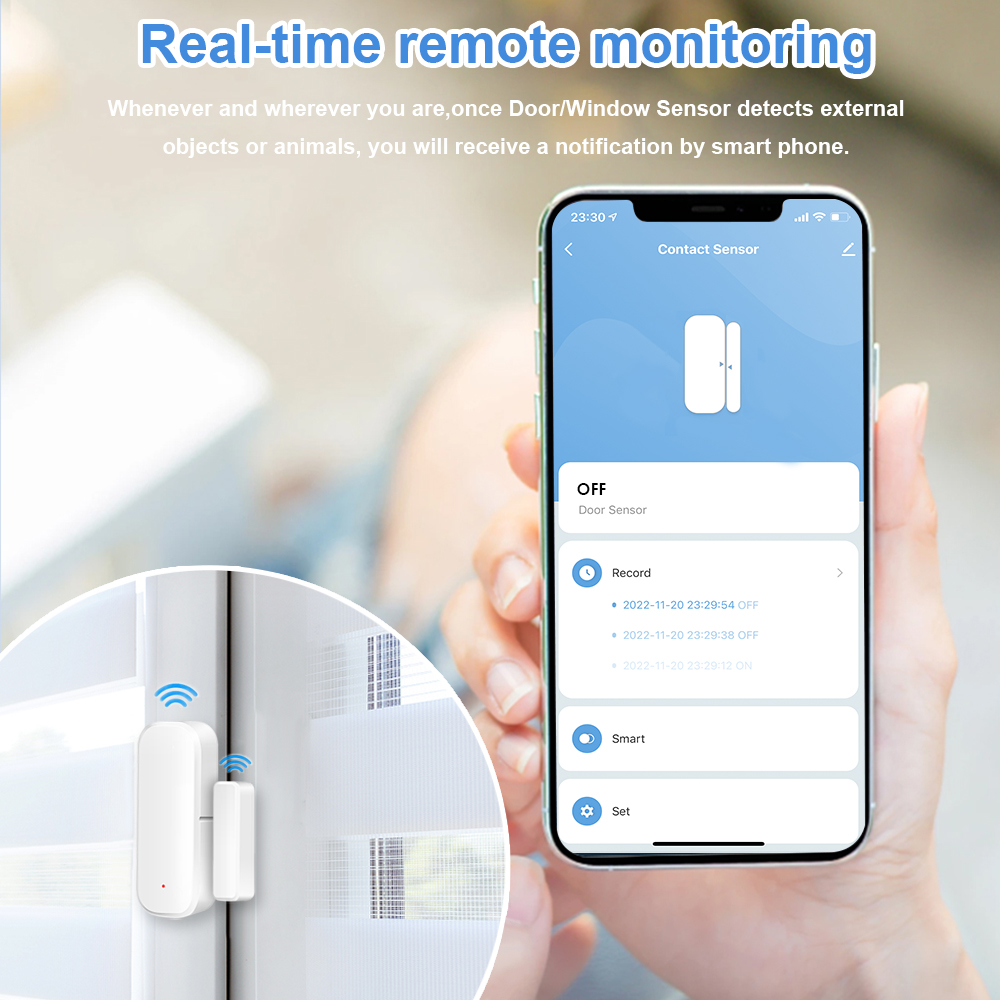 Aubess Sensor Pintu Jendela ZigBee Tuya Smart Wireless Detector - AU24