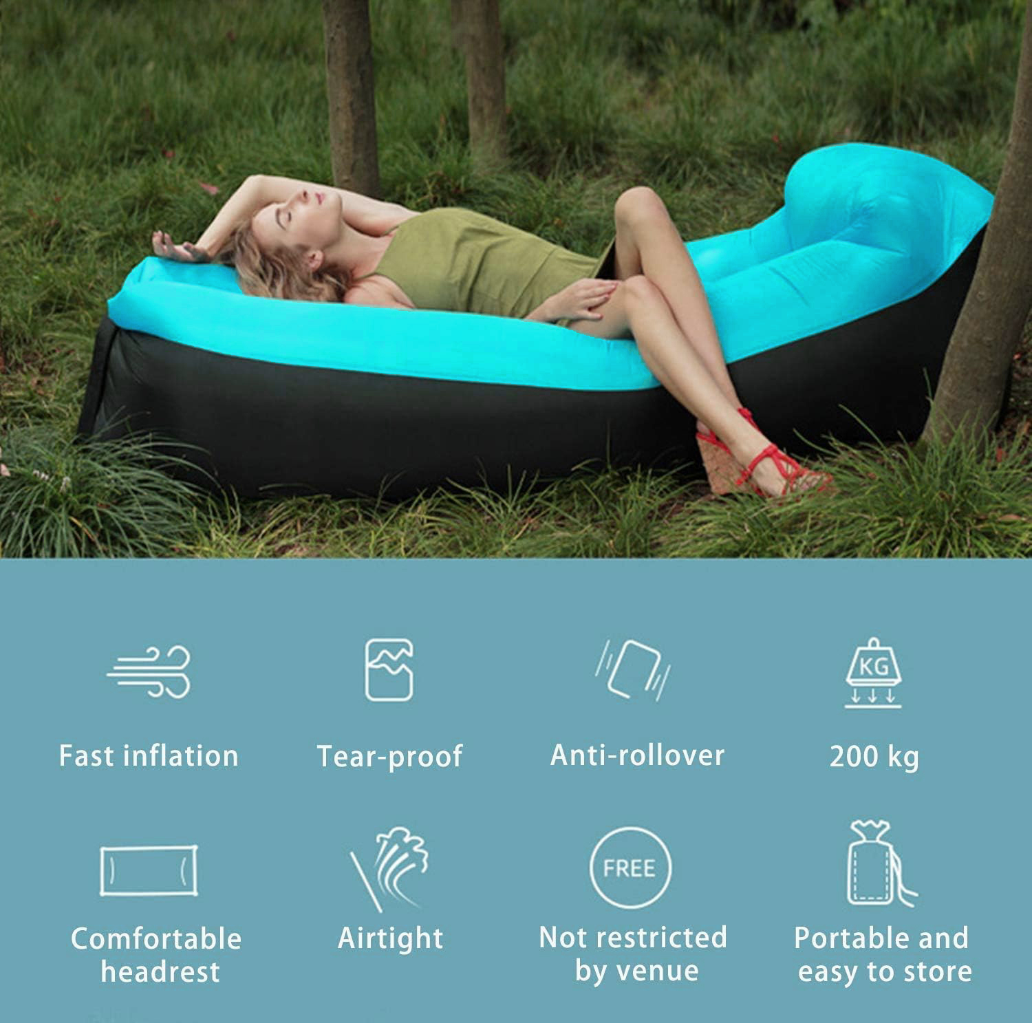 ZXZ Kursi Malas Angin Sofa Airbed Inflatable Lazy Bean Bag 230x70cm - LZ081