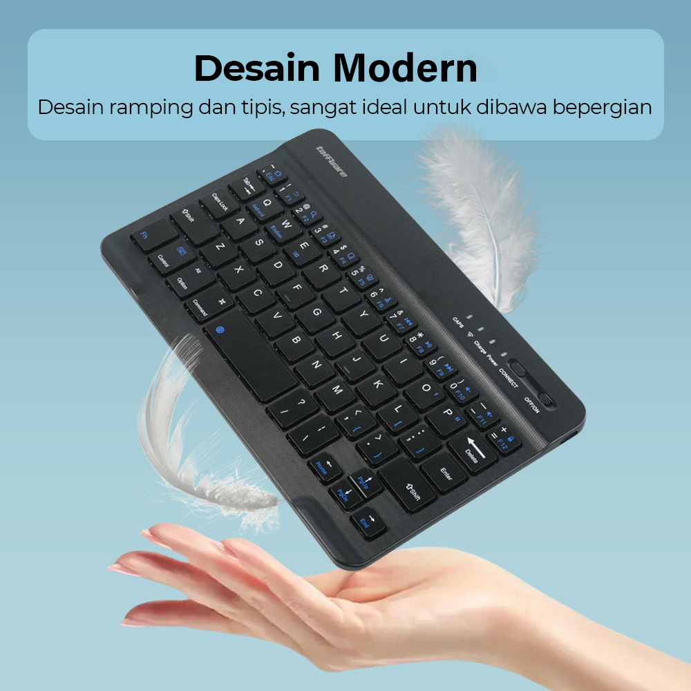 Taffware Keyboard Wireless Mini Bluetooth IOS Android Rechargeable - KM78D