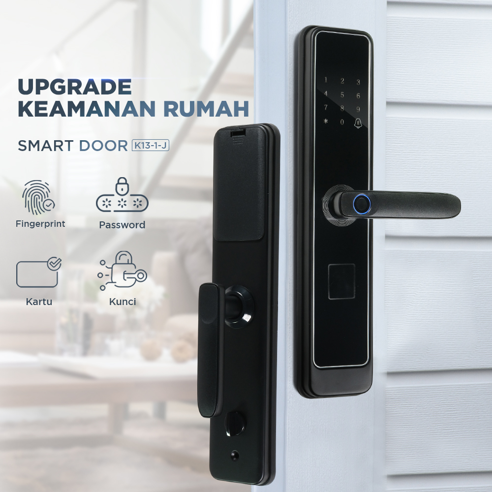 MEFUTAI Smart Door Lock Fingerprint Password Key Card Alarm - K13-1-J