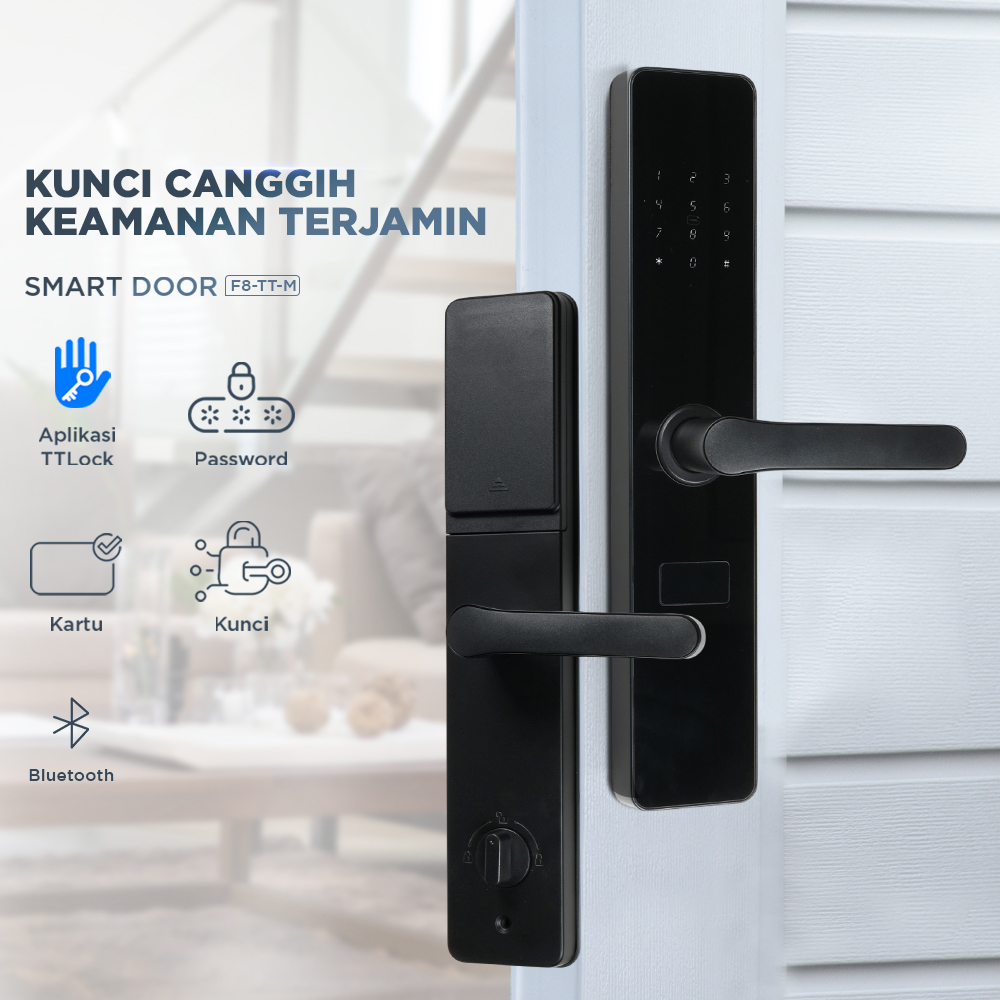 Ximiir Smart Door Lock Password Bluetooth Card Alarm TTLock - F8-TT-M