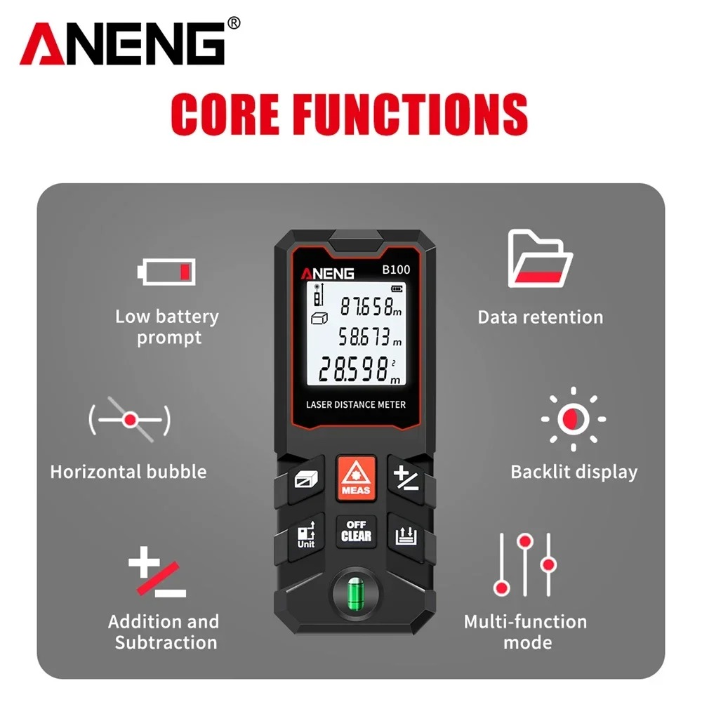 ANENG Meteran Digital Smar Laser Rangefinder High Precision Portable