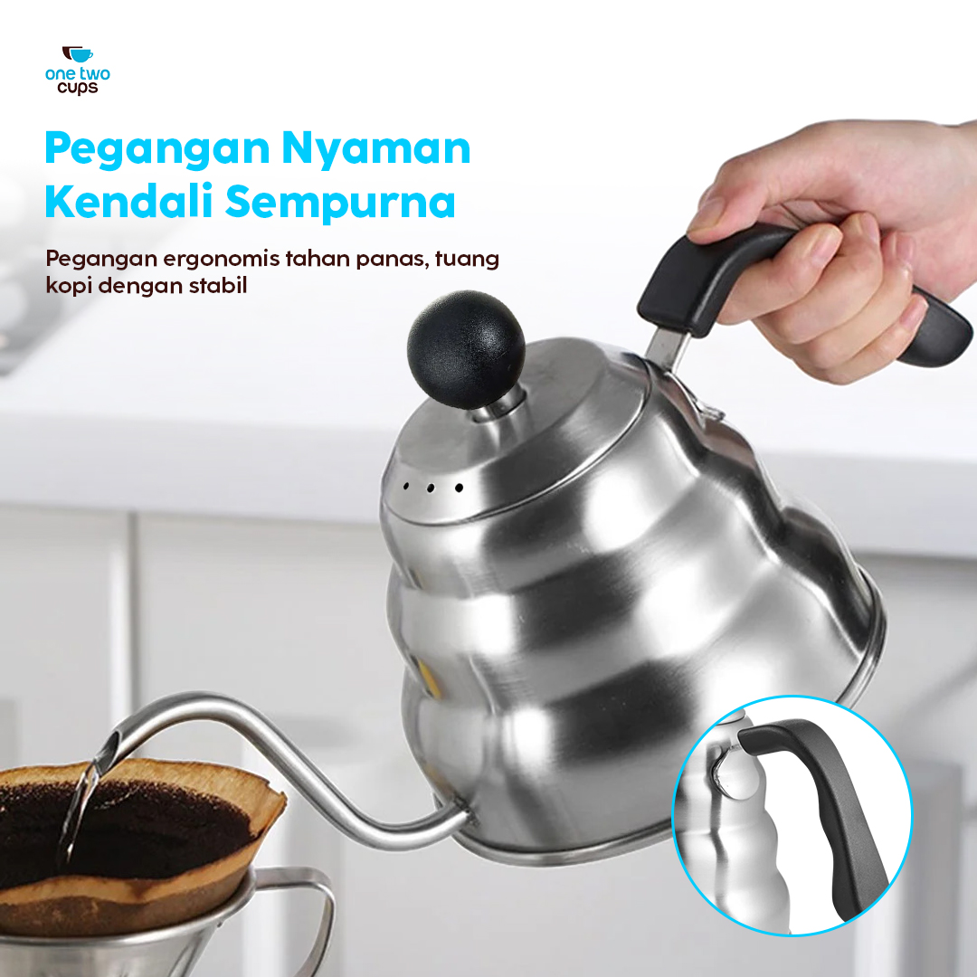 One Two Cups Teko Kopi Leher Angsa Gooseneck Pour Over Drip Kettle - PRF10