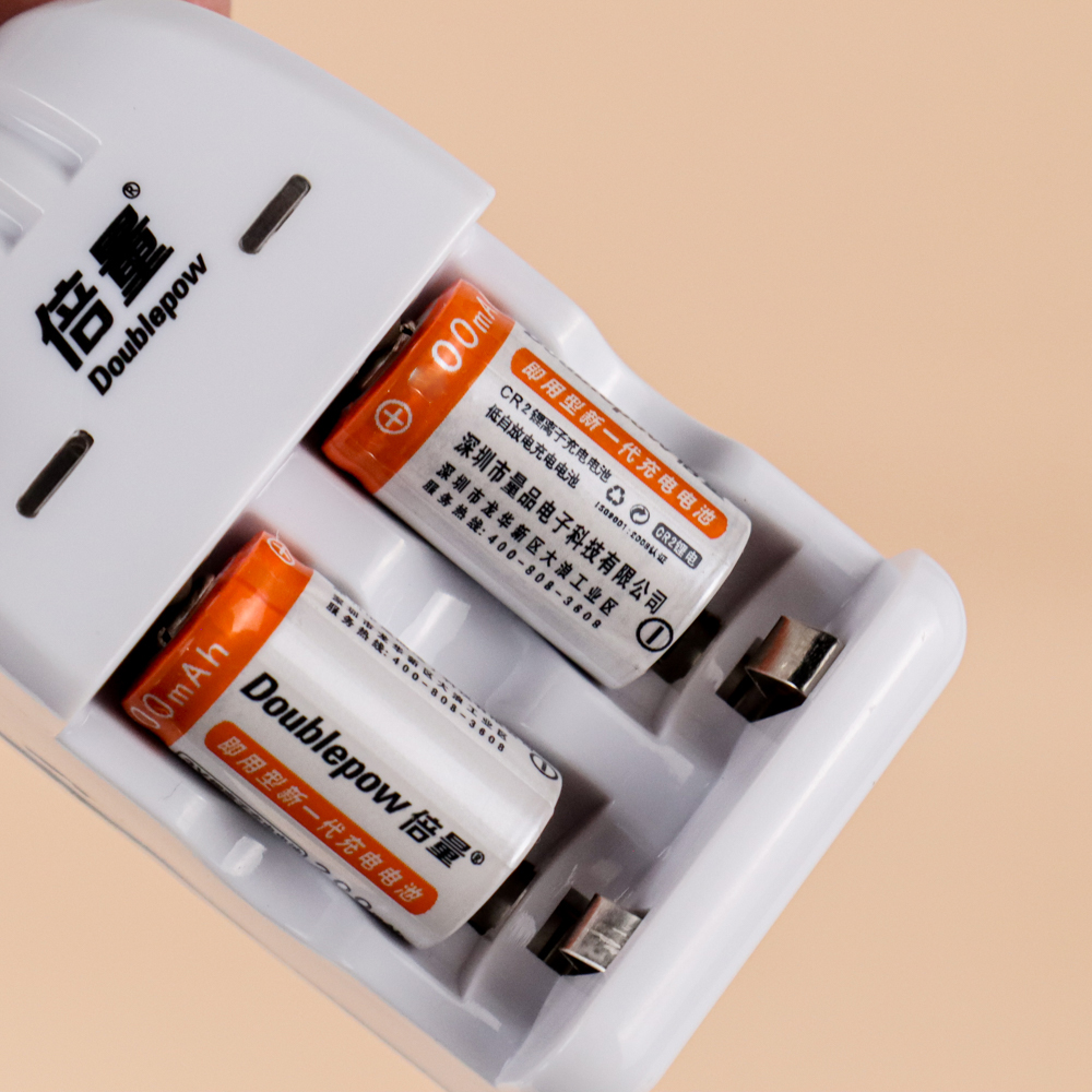 Doublepow Charger Baterai Rechargeable 2 Slot CR2 with CR2 2 PCS - DP-K06