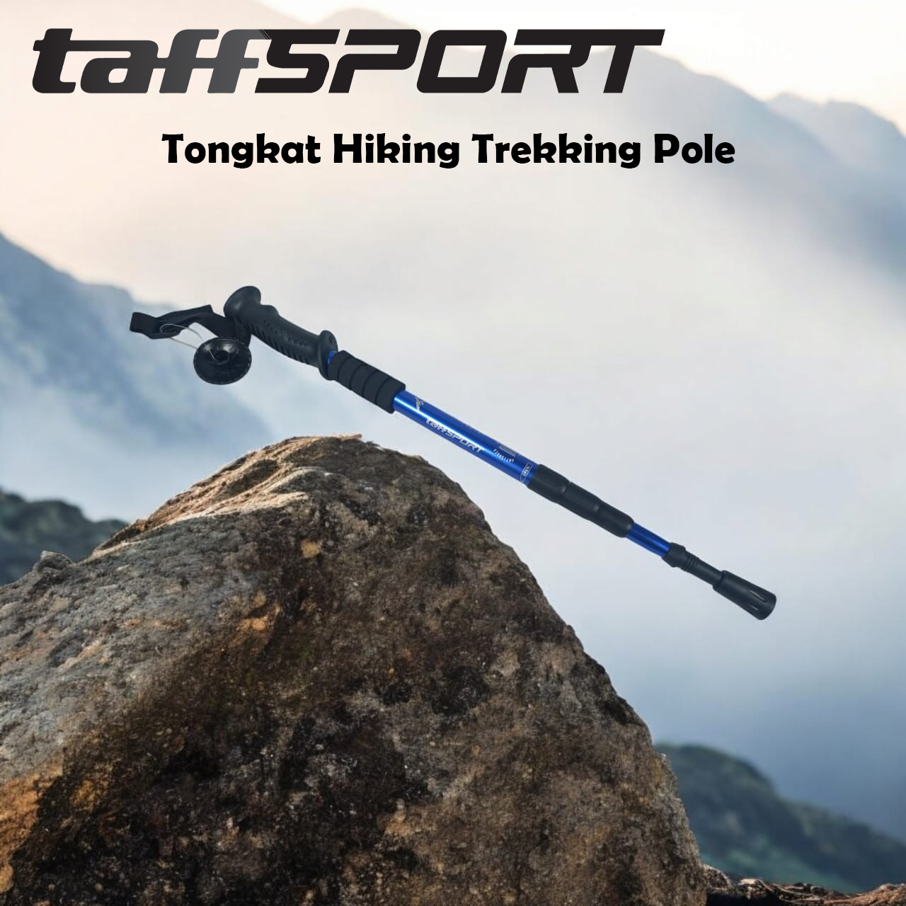 TaffSPORT Tongkat Hiking Trekking Pole Telescopic Aluminium 4 Section - X-110