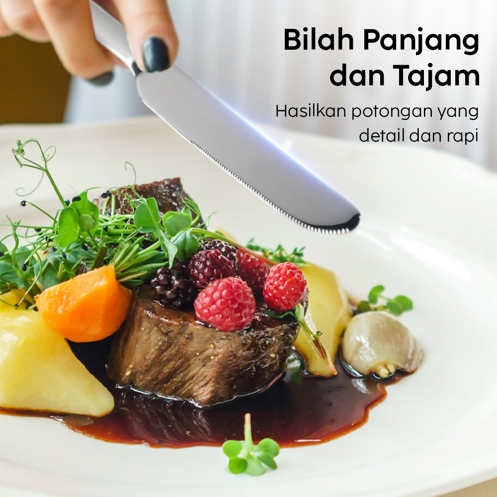 Mi Zwilling Pisau Makan Gerigi Stainless Dinner Knife 2 PCS - MJSLRCD01XH