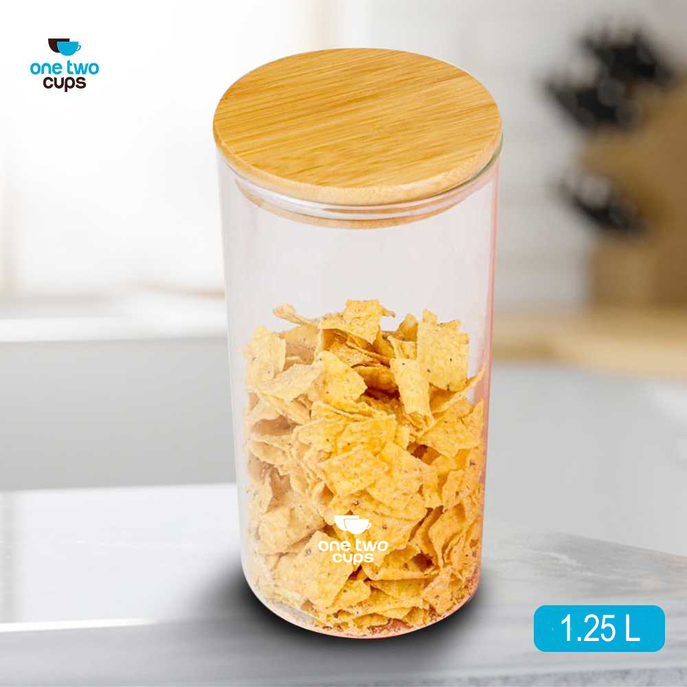 One Two Cups Toples Kaca Penyimpanan Makanan Kedap Udara Glass Jar - GH1270
