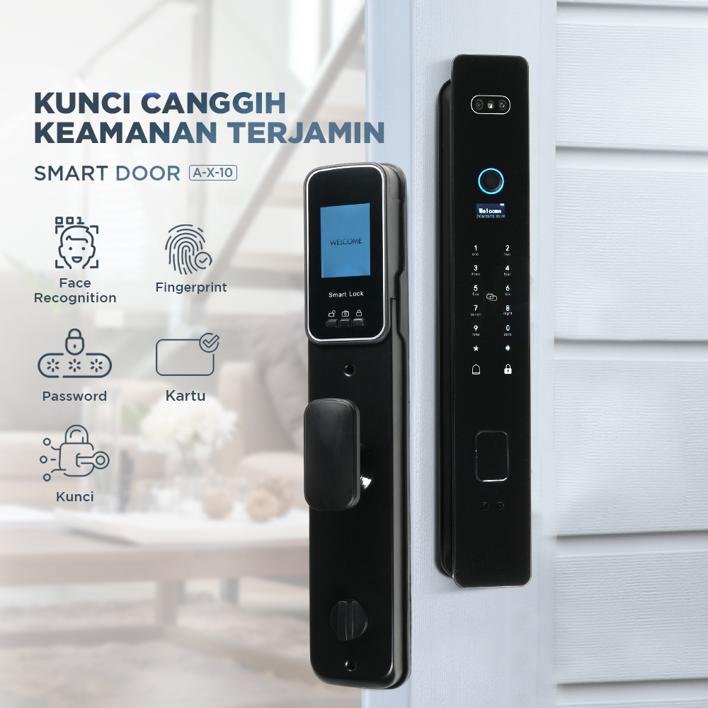 ALOY-X Smart Door Lock Fingerprint Face Recognition Password Card - A2