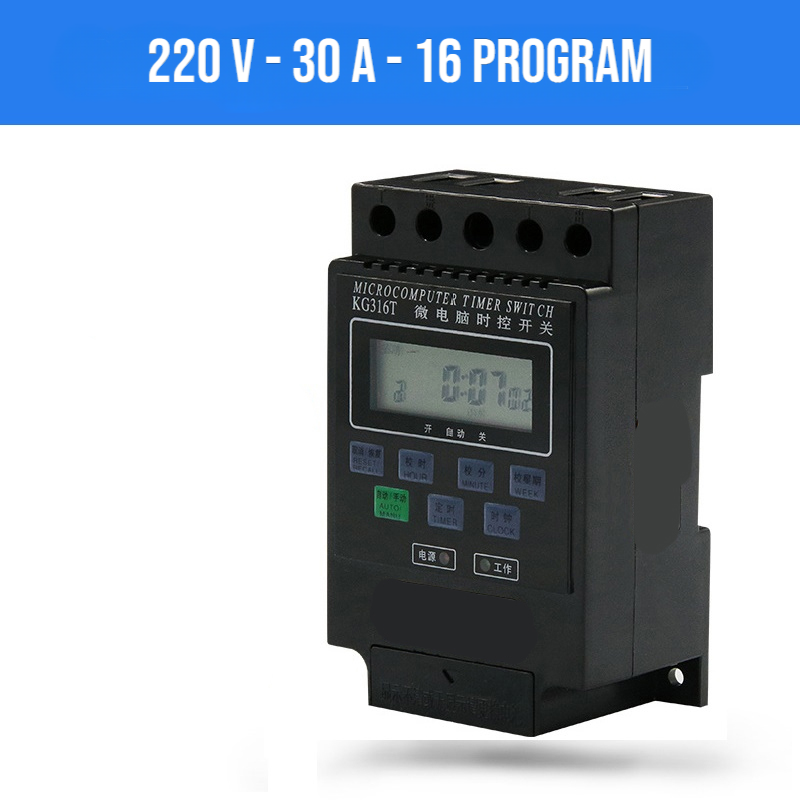 CHINT Microcomputer Digital Timer Switch Relay 16 Program 220V/30A - KG316T