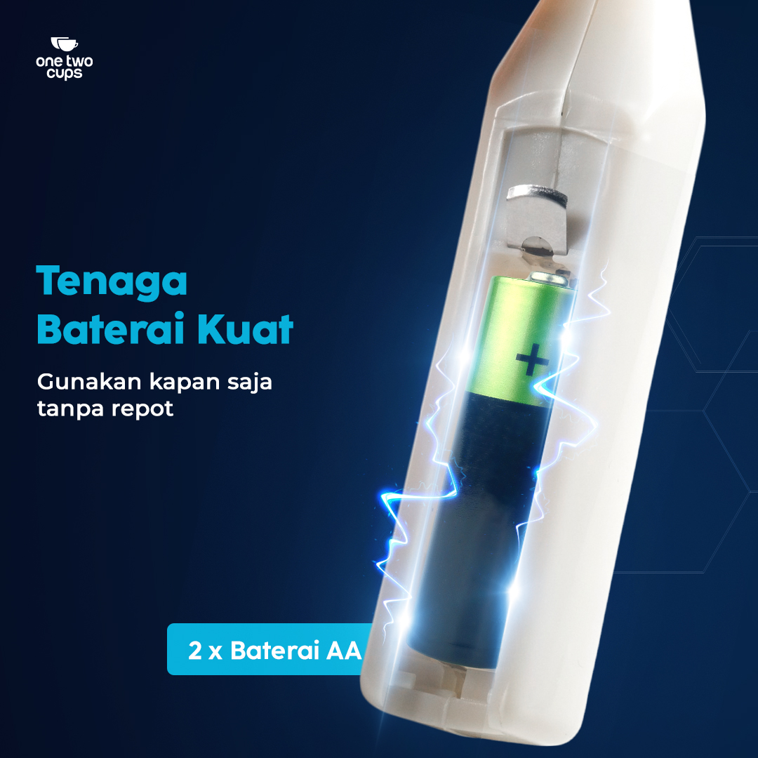 One Two Cups Hand Mixer Mini Pengocok Telur Kopi Milk Frother Battery - 16310