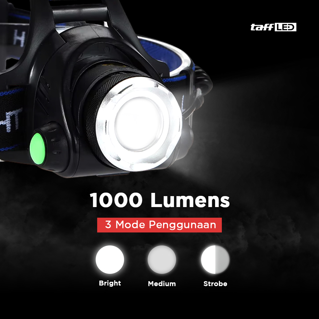 TaffLED High Power Headlamp 1 LED Cree XML-T6 - HD-LD