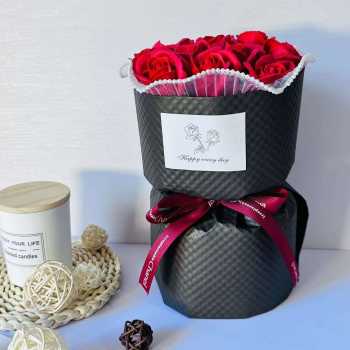 MOON Buket Bunga Mawar Rose Flower LED Valentine Anniversary Gift - MF-1856