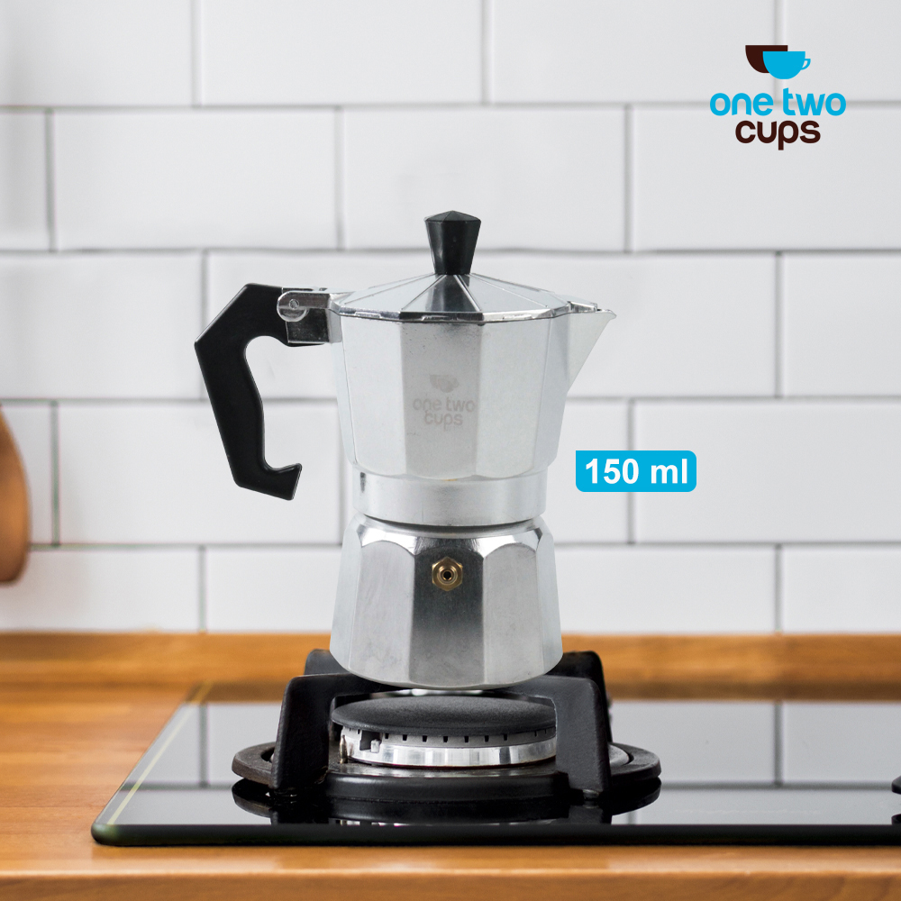 One Two Cups Moka Pot Espresso Coffee Maker Stovetop - JF112