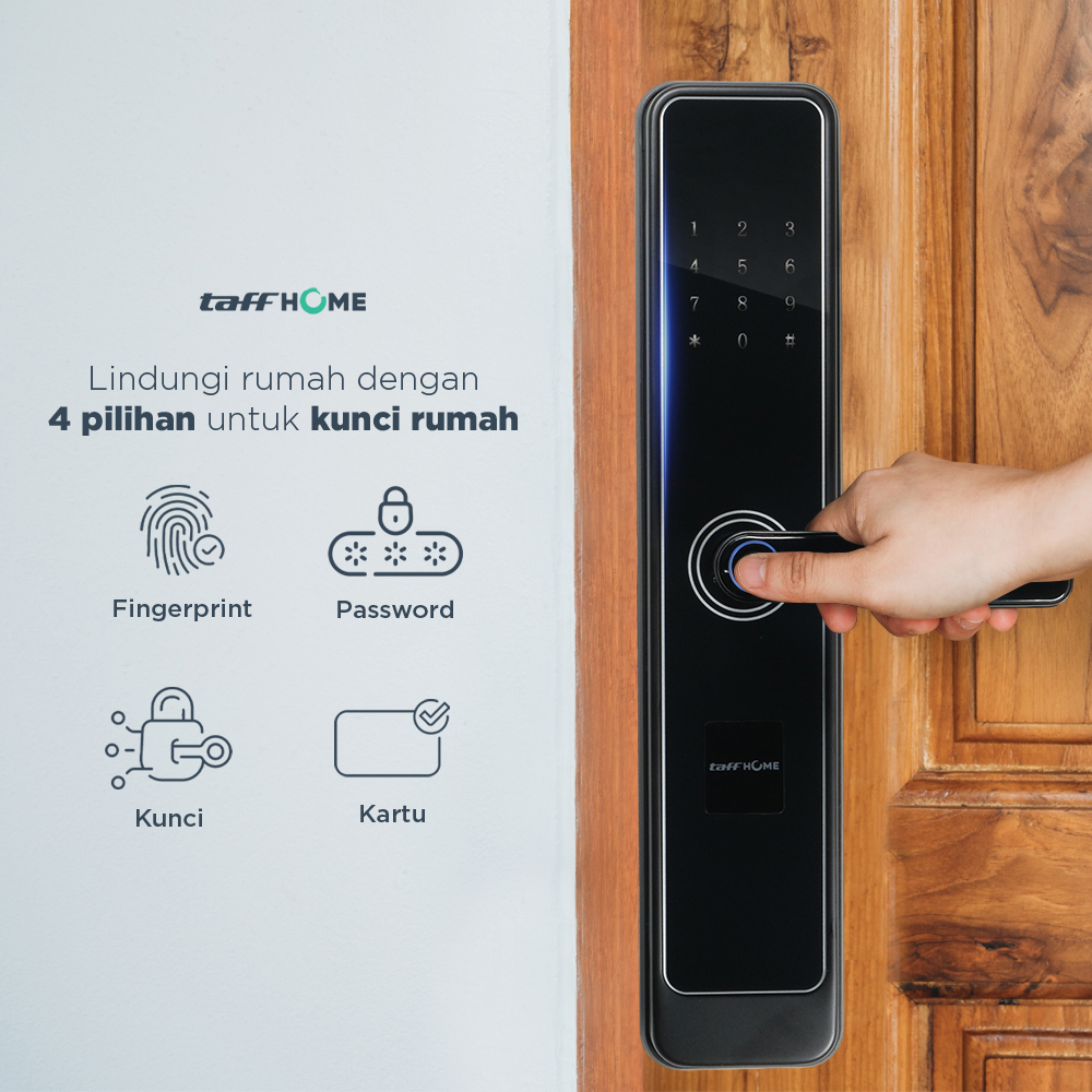 TaffHOME Smart Door Lock Fingerprint Password Card RFID Alarm - XR24