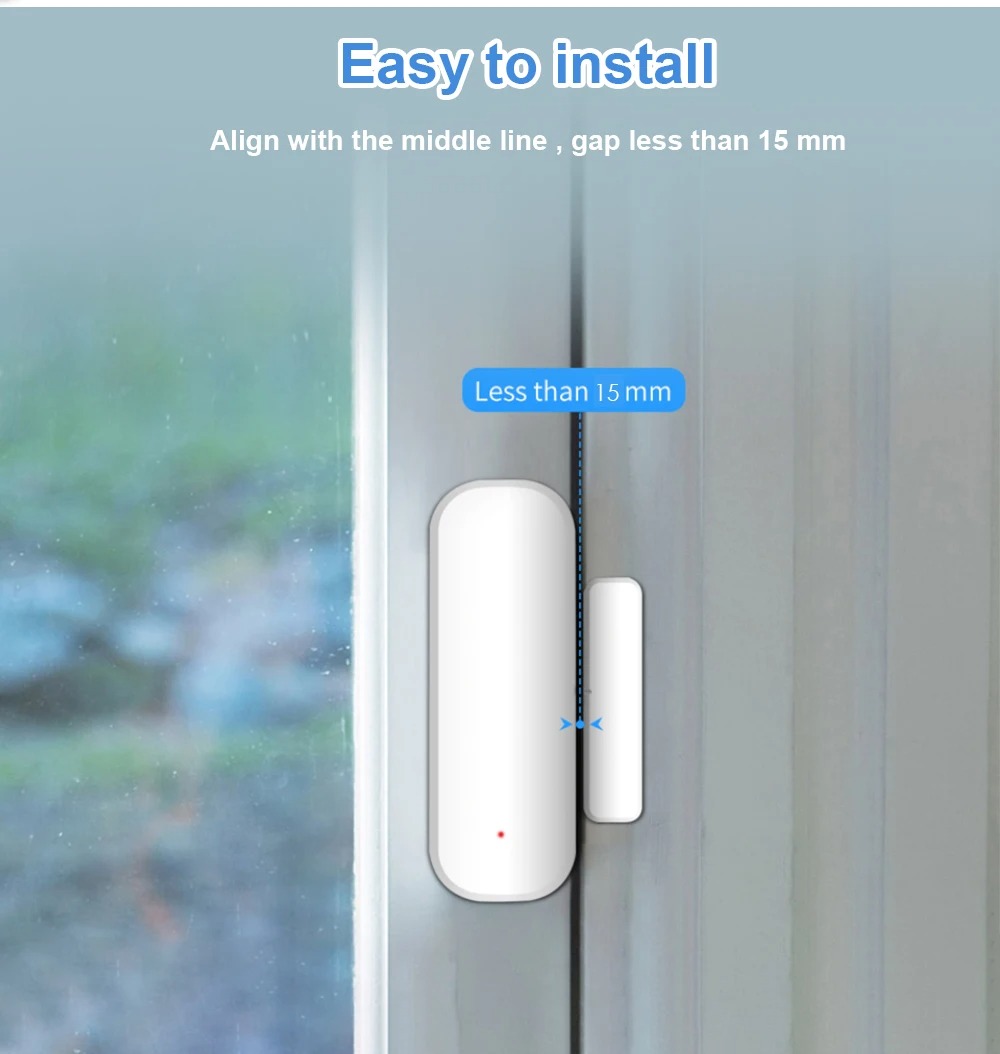 Aubess Sensor Pintu Jendela ZigBee Tuya Smart Wireless Detector - AU24