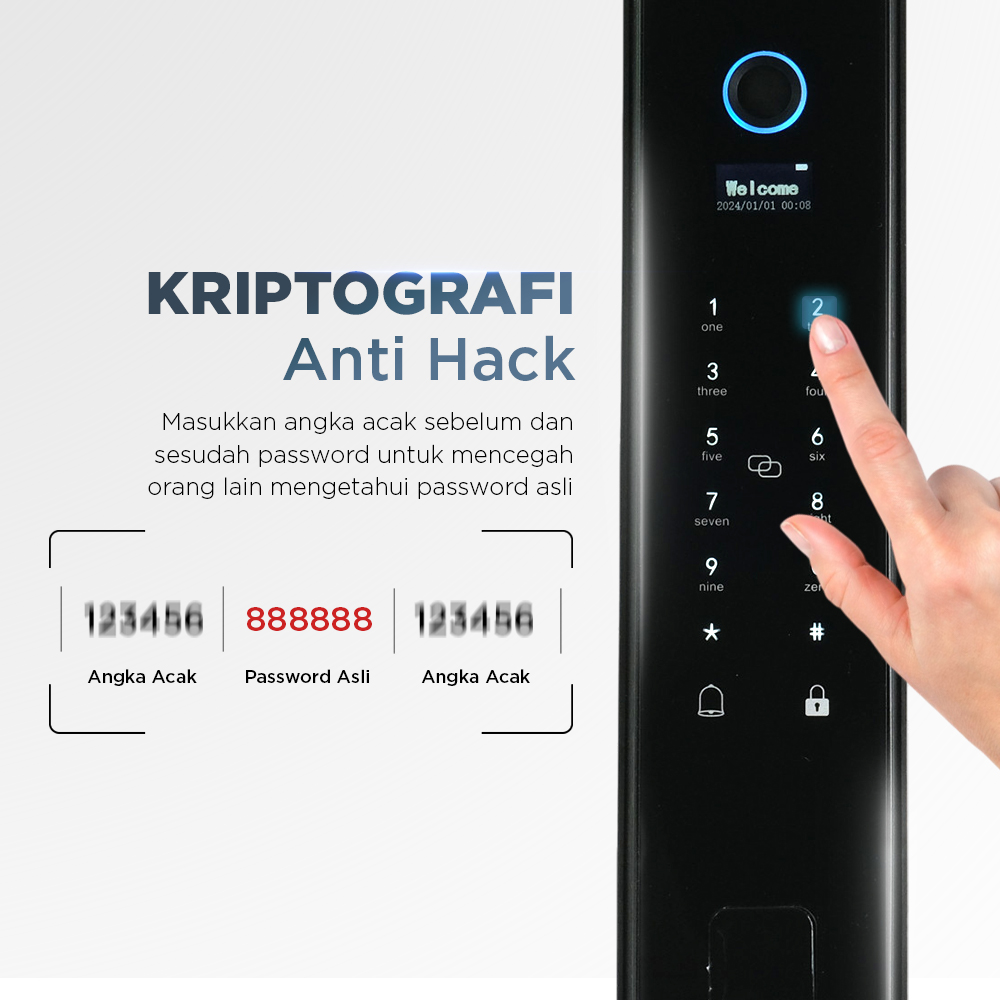 ALOY-X Smart Door Lock Fingerprint Face Recognition Password Card - A2